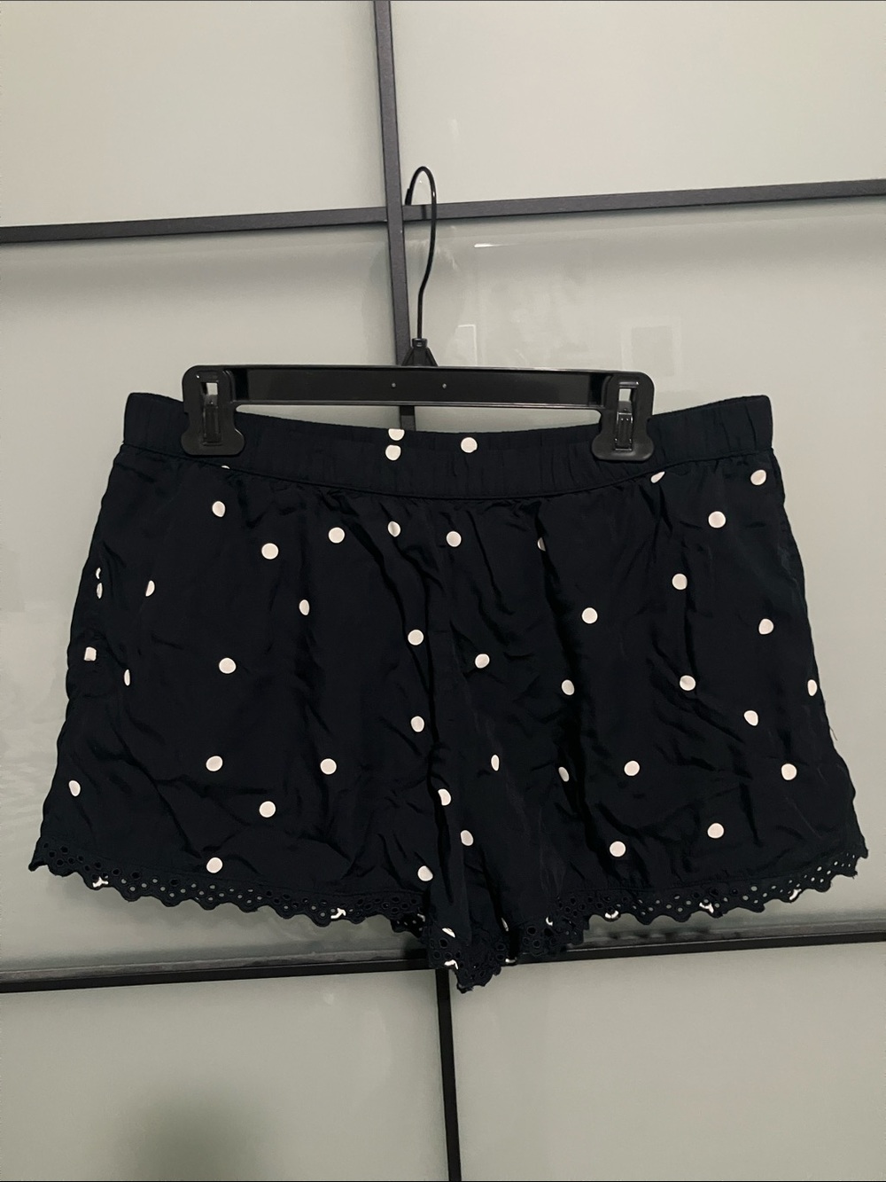 a new day Black Polka Dot Scalloped-Hem Shorts